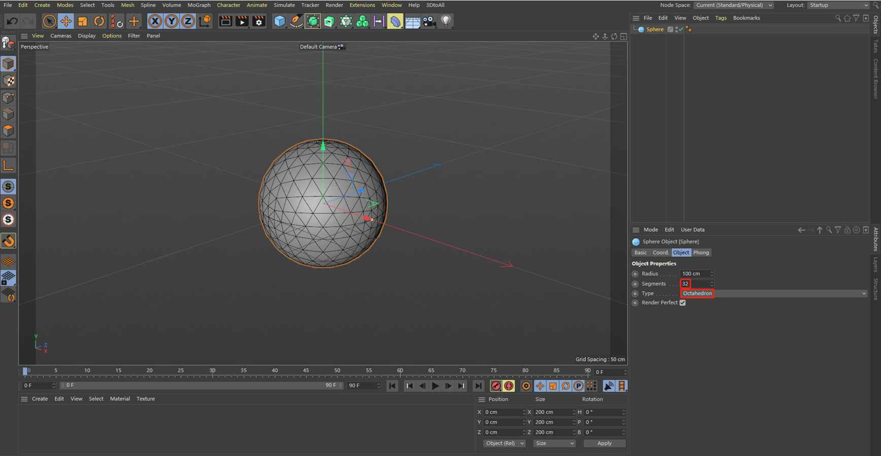 Create a parametric objects “sphere”